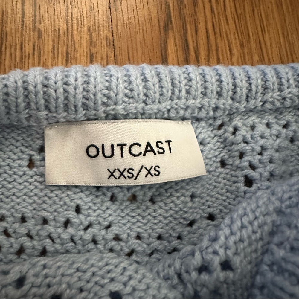 Outcast Light Blue Knit knitted Maxi Skirt XXS/XS FITTED cotton blend ROXANNE - Picture 4 of 9